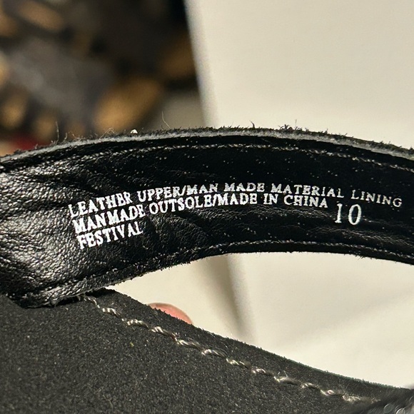 Sparkling Black Women's Sandals - Picture 7 of 8